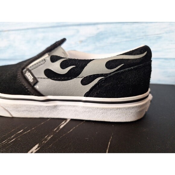 Vans Classic Slip On Black Grey Flame Skate Shoes Size 6 main image 5